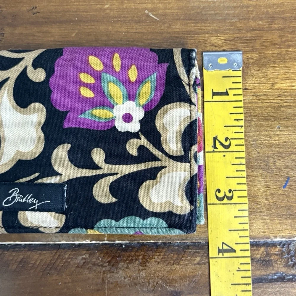 Vera Bradley Suzani Checkbook Cover Retired Print Floral Black Pink Purple